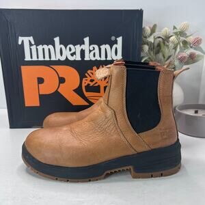 Timberland PRO Birchline Chelsea Composite Toe Work Boots Brown Womens Size 9W